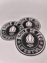 Pack de trois stickers autocollants Boule de Feu Lifestyle pour casque ordinateur ou équipement