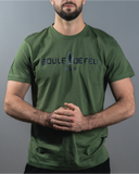 t-shirt Boule de Feu Origin vert olive en coton biologique vue face